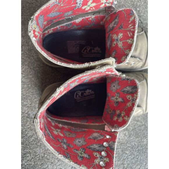 Le Crown Handmade in Italy Distressed Leather Convertible High Low Sneakers 37 - Picture 10 of 12